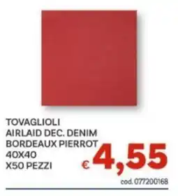 Vivo Supermercati Tovaglioli airlaid dec. denim bordeaux pierrot offerta