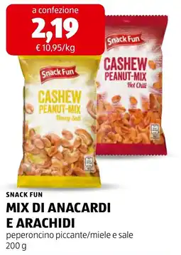 ALDI Snack Fun Mix di anacardi e arachidi offerta
