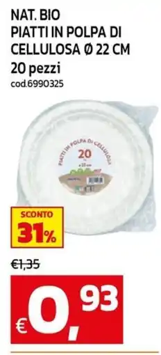 C+C maxigross NAT. BIO PIATTI IN POLPA DI CELLULOSA offerta