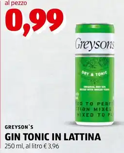 ALDI Greyson's Gin Tonic in lattina offerta