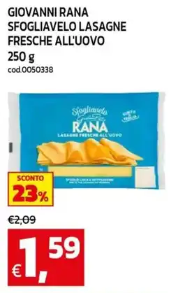 C+C maxigross Sfogliavelo lasagne fresche all'uovo Rana offerta