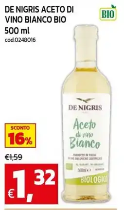 C+C maxigross De Nigris Aceto di Vino Bianco Bio offerta