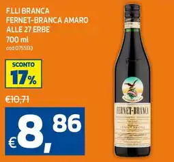 C+C maxigross Fernet-Branca Amaro alle 27 erbe offerta