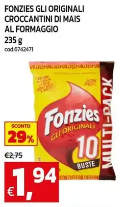 C+C maxigross Fonzies gli originali croccantini di mais al formaggio offerta