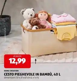 ALDI Home Creation Cesto pieghevole in bambù offerta