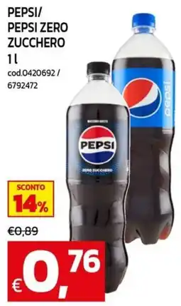 C+C maxigross Pepsi zero zucchero offerta