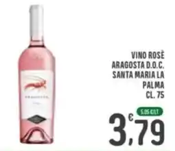 La Mimosa Supermercati Vino rosé Aragosta D.O.C. Santa Maria La Palma offerta