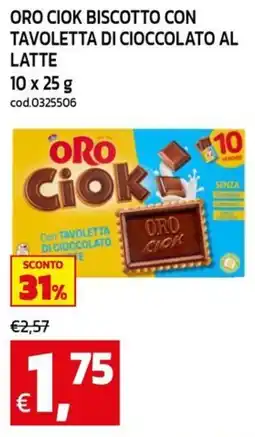 C+C maxigross Oro Ciok biscotto con tavolletta di cioccolato al latte offerta