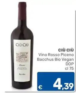 ARCA C+C cash and carry Ciù Ciù Vino Rosso Piceno Bacchus Bio Vegan offerta