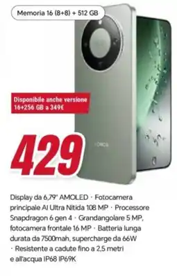 Trony Honor fotocamera principale AI Ultra Nittida 108 MP offerta