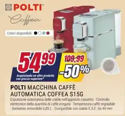 Trony Polti macchina caffè automatica coffea s15g offerta