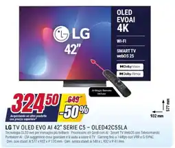 Trony LG TV OLED EVO AI 42" SERIE C5 offerta