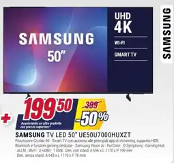 Trony Samsung TV LED 50" UE50U7000HUXZT offerta