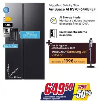 Frigorifero Side by Side Air•Space AI