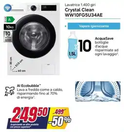 Trony Lavatrice 1.400 giri Crystal Clean offerta