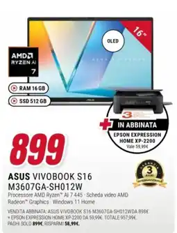 Trony ASUS VIVOBOK S16 offerta