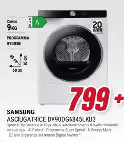 Trony Samsung asciugatrice dv90dg6845lku3 offerta