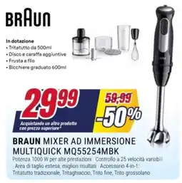 Trony Braun mixer ad immersione multiquick mq55254mbk offerta