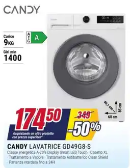 Trony Candy lavatrice gd49g8-s offerta
