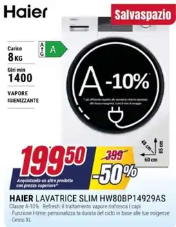 Trony Haier lavatrice slim offerta