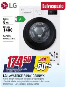 Trony LG Lavatrice F4NA10S8NWK offerta