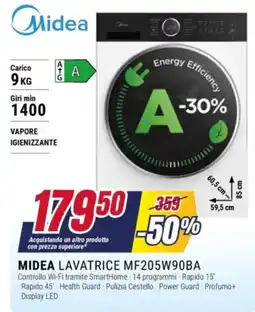 Trony Midea lavatrice mf205w90ba offerta