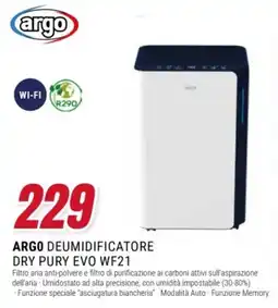 Trony Argo deumidificatore dry pury evo wf21 offerta