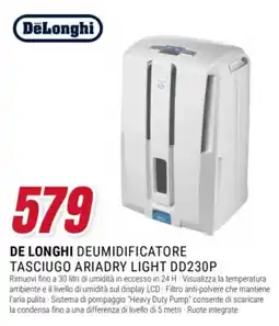Trony DeLonghi deumidificatore taschiugo ariadry light dd230p offerta