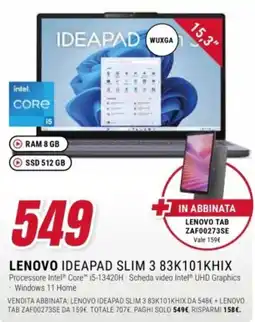 Trony Lenovo Ideapad Slim 3 83K101KHX offerta