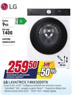 Trony LG Lavatrice F4NX5009TK offerta