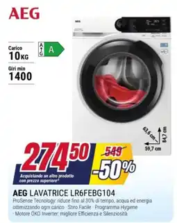 Trony AEG Lavatrice LR6FEBG104 offerta