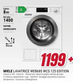 Trony Miele lavatrice web685 wcs 125 edition offerta