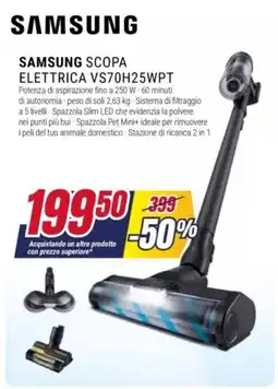 Trony Samsung scopa elettrica VS70H25WPT offerta