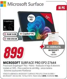 Trony Microsoft Surface Pro EP2-27644 offerta