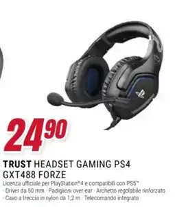 Trony Trust headset gaming ps4 gxt488 forze offerta