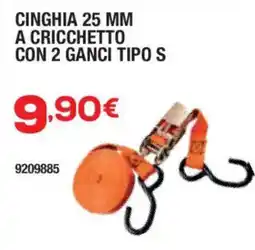 Self Cinghia 25 mm a cricchetto con 2 ganci tipo s offerta