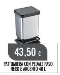 Scelgo Pattumiera con pedale paso nero e argento offerta