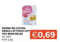 Mercatò Panna da cucina senza lattosio UHT Vivi Bene Selex offerta