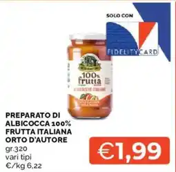 Mercatò Preparato di albicocca 100% frutta italiana orto d'autore offerta