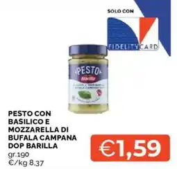 Mercatò Pesto con basilico e mozzarella di bufala campana dop barilla offerta
