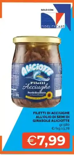 Mercatò Filetti di acciughe all'olio di semi di girasole Aliciotte offerta