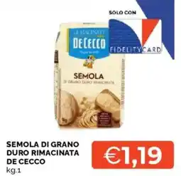 Mercatò Semola di grano duro rimacinata De Cecco offerta