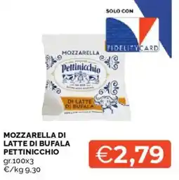 Mercatò Mozzarella di latte di bufala Pettinicchio offerta