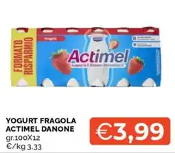 Mercatò Yogurt fragola Actimel Danone offerta