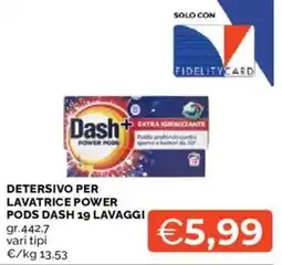 Mercatò Detersivo per lavatrice Power Pods Dash offerta