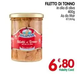 D'Ambros Filetti di Tonno As do Mar offerta