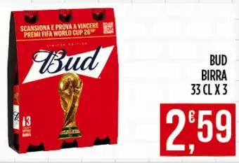 Supermercato Pollio Bud birra offerta