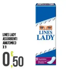 Supermercato Pollio Lines Lady assorbenti anatomico offerta