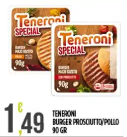 Supermercato Pollio Teneroni burger prosciutto/pollo offerta