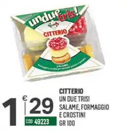 Tutto Risparmio Cash&Carry Citterio un due tris! salame, formaggio e crostini offerta